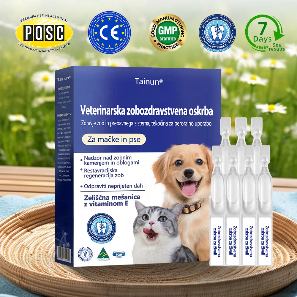 🐶🐱[🇸🇮 Uradna Trgovina] 𝐓𝐚𝐢𝐧𝐮𝐧® Oralna tekočina za podporo zobnemu in prebavnemu zdravju živali – svež zadah, odstranjevanje zobnega kamna in podpora regeneraciji dlesni ter stabilizaciji zob (za mačke in pse) – Danes 70 % popusta!