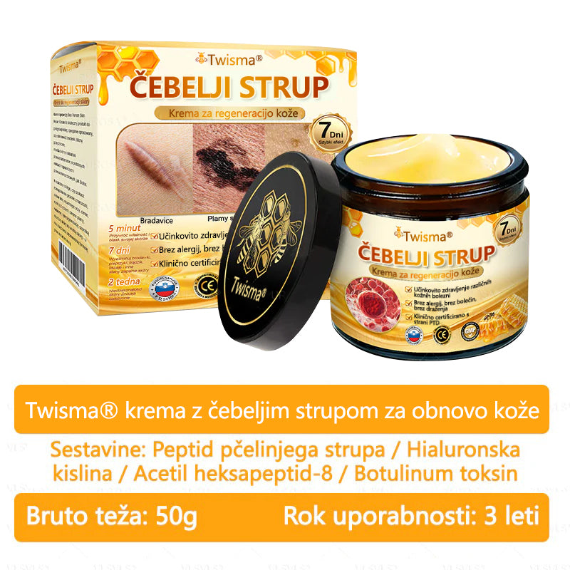🌷 Izdelano in poslano iz Slovenije – 🐝 Twisma® Krema z naravnim čebeljim strupom za regeneracijo kože 🔥🔥 ZADNJI DAN – 80 % POPUST!