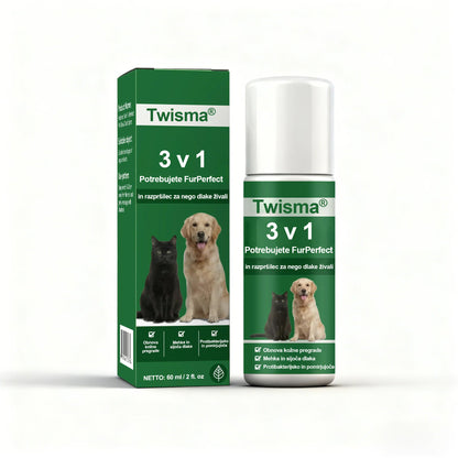 Twisma® 3 v 1 FurPerfect Nege sprej – Popolna nega kože in kožuščka za tvojega ljubljenčka 🐾 Povej zbogom srbenju, rdečici in prekomernemu izpadanju dlake 🐶🐱