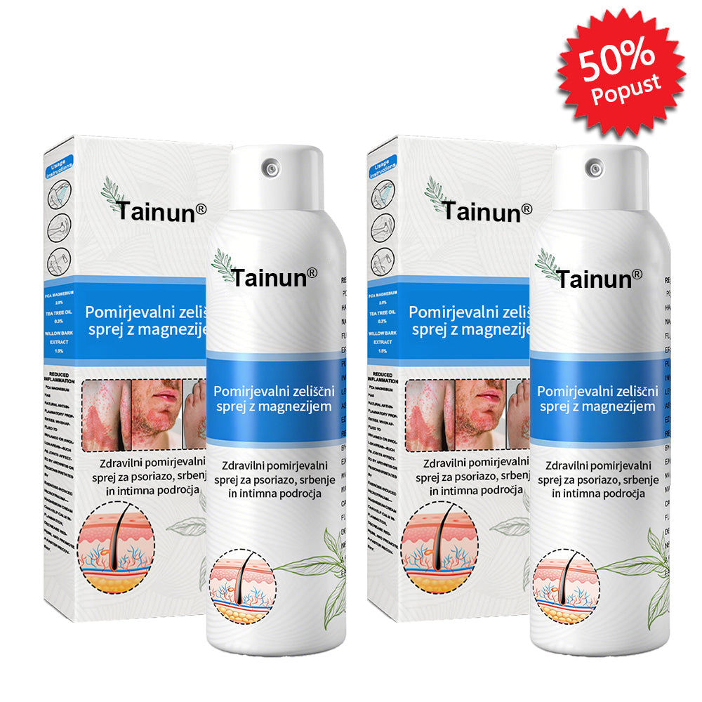 Tainun® Magnezijev zeliščni sprej ✅ CE certifikat – za zdravljenje luskavice (lajšanje luskavice in ekcemov, izboljšanje bakterijskih okužb genitalnega območja, zdravljenje aken in bradavic, lajšanje bolečin v sklepih in nevropatskih bolečin)