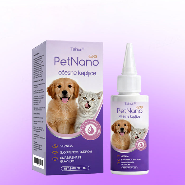 Tainun® PetNano Kapljice za oči za hišne ljubljenčke ✅ Odobreno s strani CE | Hitro olajšanje pri konjunktivitisu, suhih očeh, katarakti in keratitisu 🐶🐱