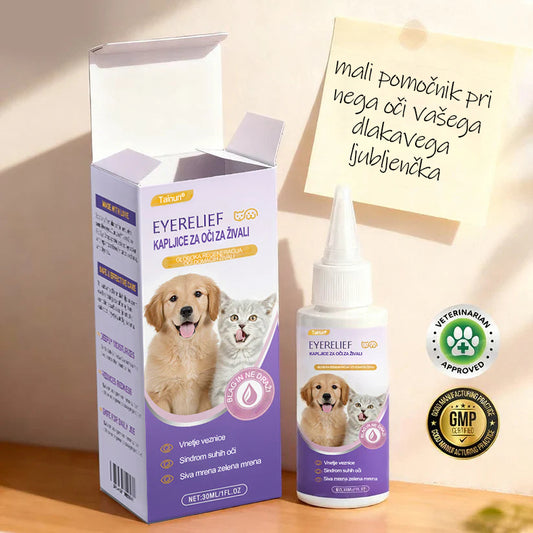 👩‍⚕️ Tainun® EyeRelief kapljice za oči za hišne ljubljenčke ✅ CE odobreno | Hitra pomoč pri vnetju veznice, suhih očeh, sivi mreni in keratitisu 🐶🐱