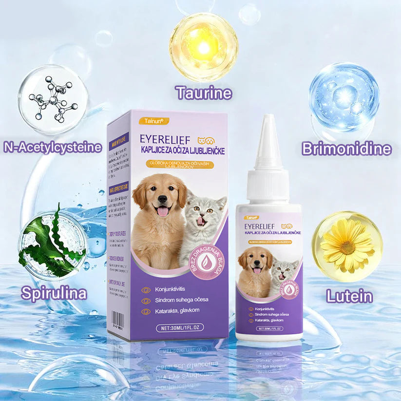 Tainun® PetNano Kapljice za oči za hišne ljubljenčke ✅ Odobreno s strani CE | Hitro olajšanje pri konjunktivitisu, suhih očeh, katarakti in keratitisu 🐶🐱