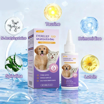 👩‍⚕️ Tainun® EyeRelief kapljice za oči za hišne ljubljenčke ✅ CE odobreno | Hitra pomoč pri vnetju veznice, suhih očeh, sivi mreni in keratitisu 🐶🐱