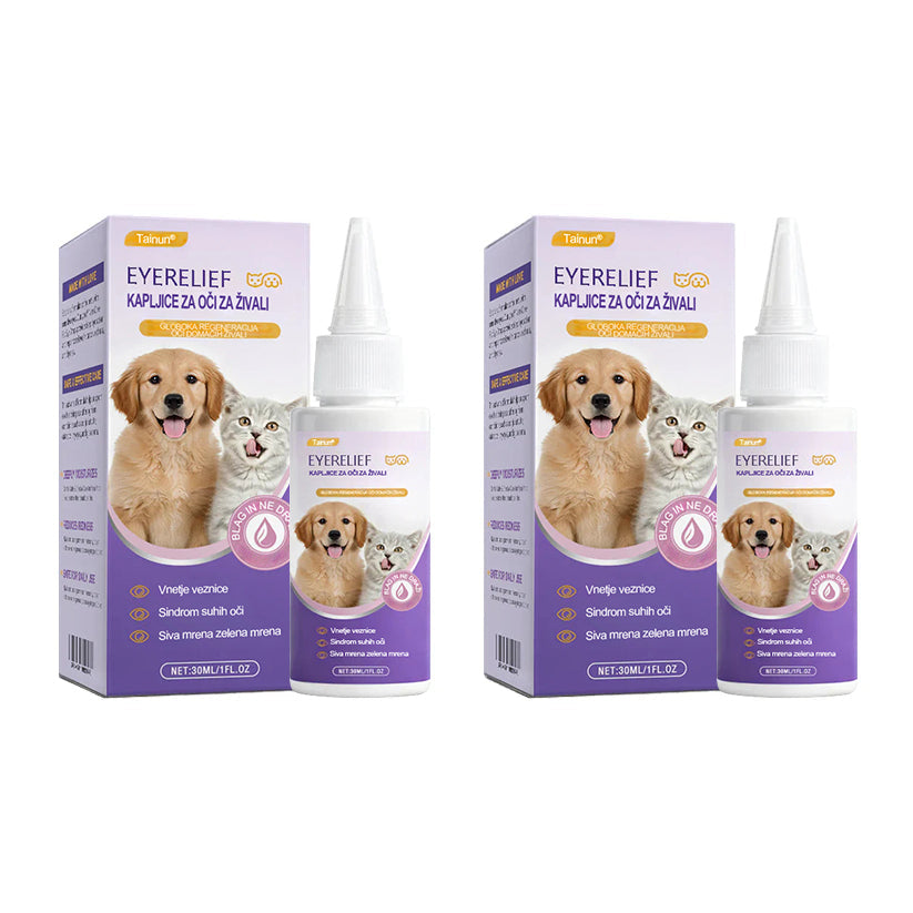 👩‍⚕️ Tainun® EyeRelief kapljice za oči za hišne ljubljenčke ✅ CE odobreno | Hitra pomoč pri vnetju veznice, suhih očeh, sivi mreni in keratitisu 🐶🐱