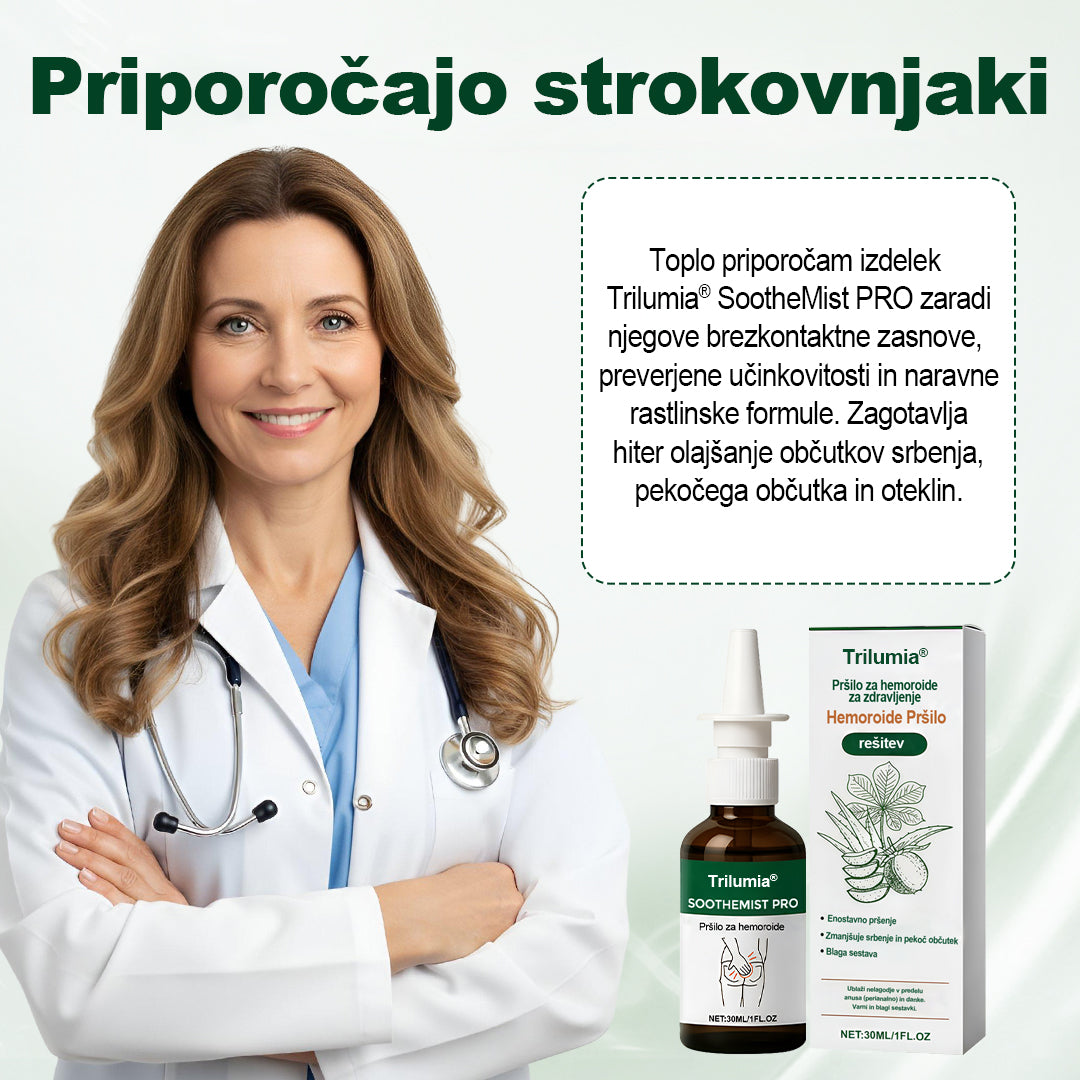 Trilumia® SootheMist PRO – Hitro olajšanje bolečin in krvavitev pri hemoroidih 🔥 100 % naravno zeliščno, brez dodatkov