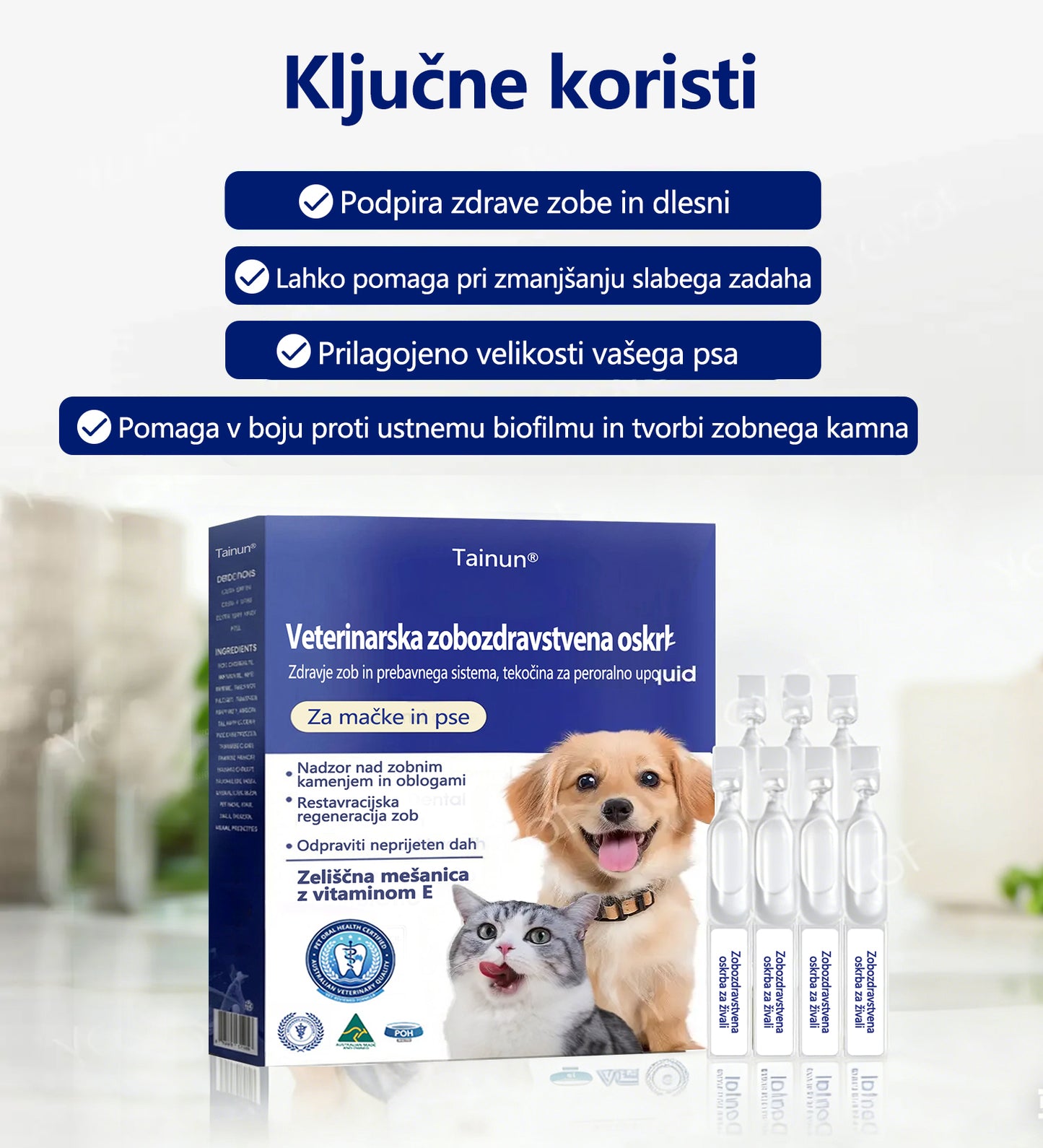 🐶🐱[🇸🇮 Uradna Trgovina] 𝐓𝐚𝐢𝐧𝐮𝐧® Oralna tekočina za podporo zobnemu in prebavnemu zdravju živali – svež zadah, odstranjevanje zobnega kamna in podpora regeneraciji dlesni ter stabilizaciji zob (za mačke in pse) – Danes 70 % popusta!