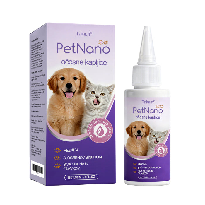 Tainun® PetNano Kapljice za oči za hišne ljubljenčke ✅ Odobreno s strani CE | Hitro olajšanje pri konjunktivitisu, suhih očeh, katarakti in keratitisu 🐶🐱