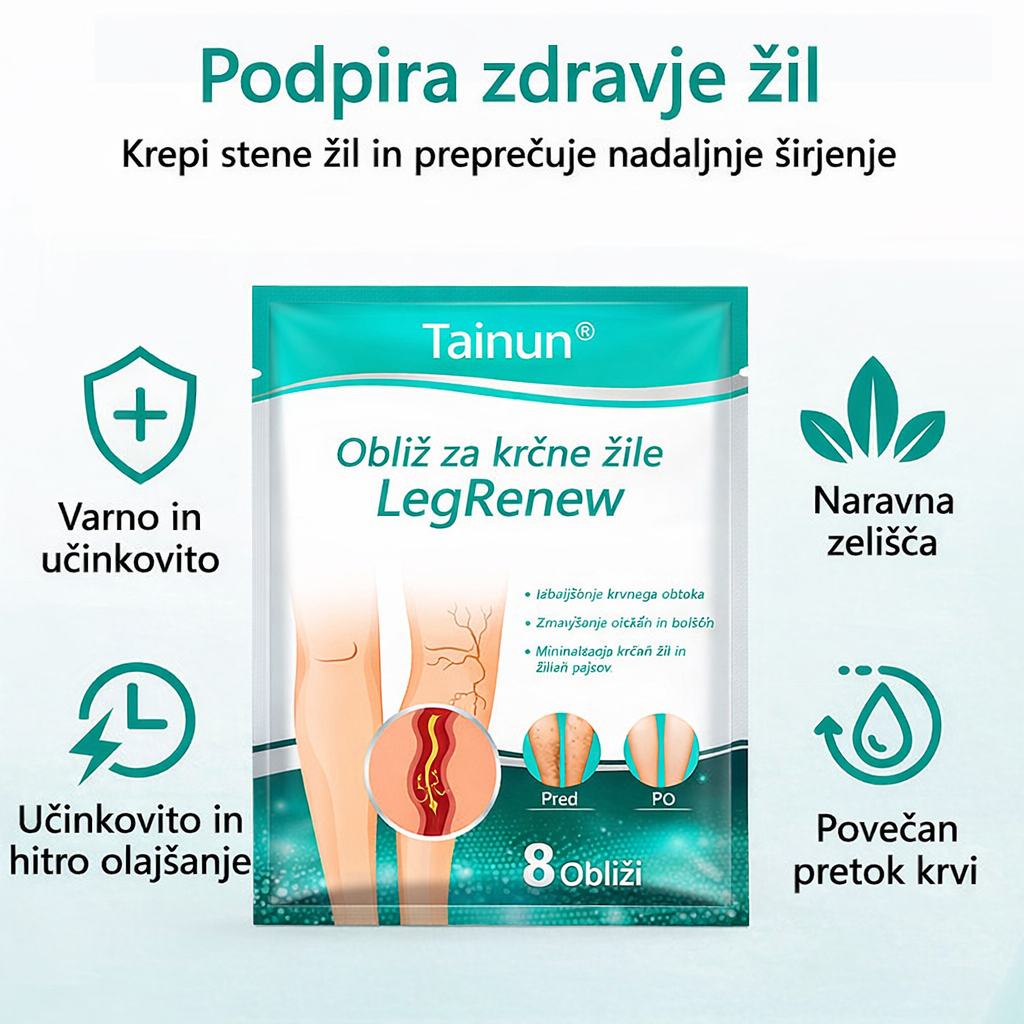 Tainun® LegRenew obliž za krčne žile izboljša zdravje ven in odpravi krčne žile – brez operacije